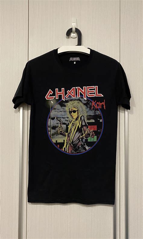 bleached goods chanel t shirt|Bleached Goods Chanel Karl Lagerfeld Iron Maiden TShirt World .